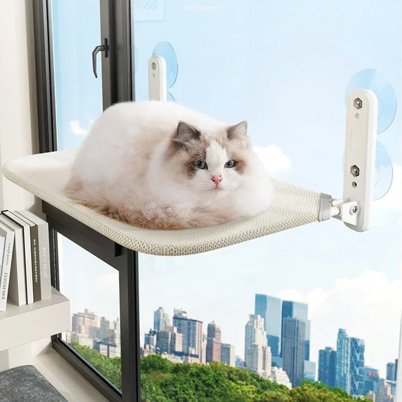 Cama Suspensa de Janela CatView™ – Ventosas 30 kg para Gatos