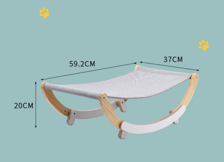 Rede Luxo CatHammock™ – Descanso Elevado com Base de Madeira