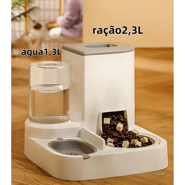 Bebedouro e Comedouro Automático 2 em 1 para Cães e Gatos – Sem Energia e com Filtro | ForPatas