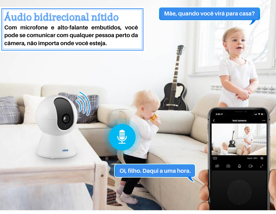 Câmera de Monitoramento Pet Wi-Fi Full HD – KERUI™
