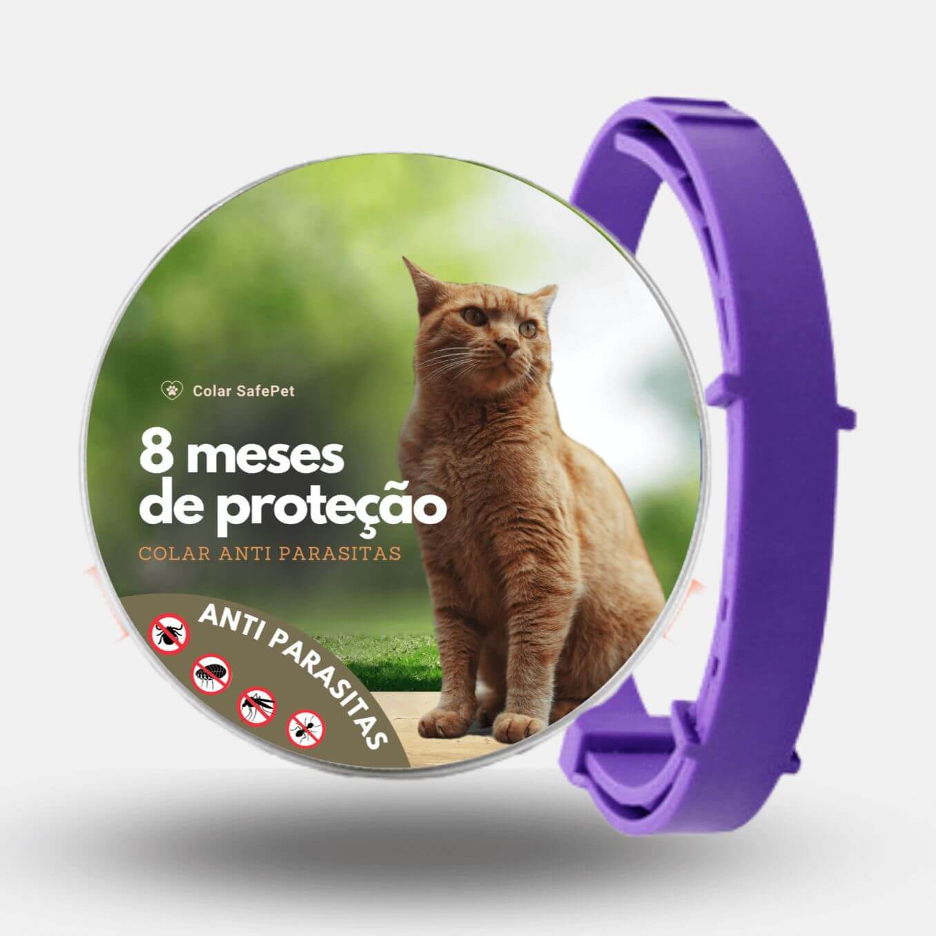 Coleira Anti Pulgas, Carrapatos e Mosquitos 100% Natural – Proteção até 8 Meses | ForPatas