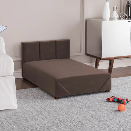 Cama Box Pet em Suede com Estrutura de Madeira – Lupzy™ | Conforto Elevado e Firme para o Descanso