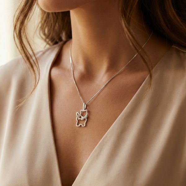 Colar Pets Love em Prata 925 + Zircônias com Pingente de Cachorro ou Gato – Lupzy™ | Amor Pet em Forma de Joia