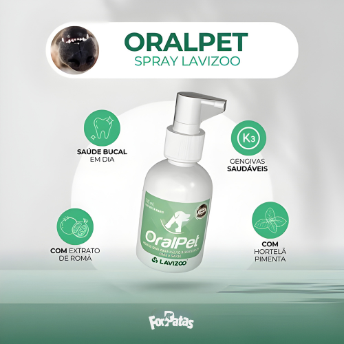Oralpet Spray 100ml – Anti-Tártaro, Mau Hálito e Gengivite para Cães e Gatos – Lavizoo™