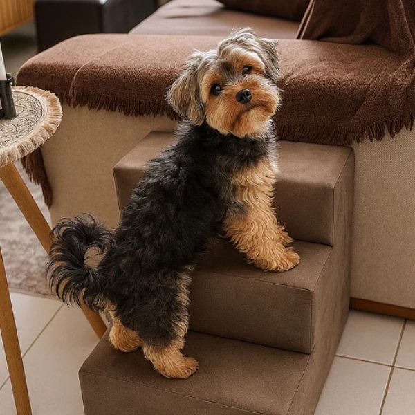 Escada Pet de Luxo 3 Degraus em Suede Impermeável – ForPatas™