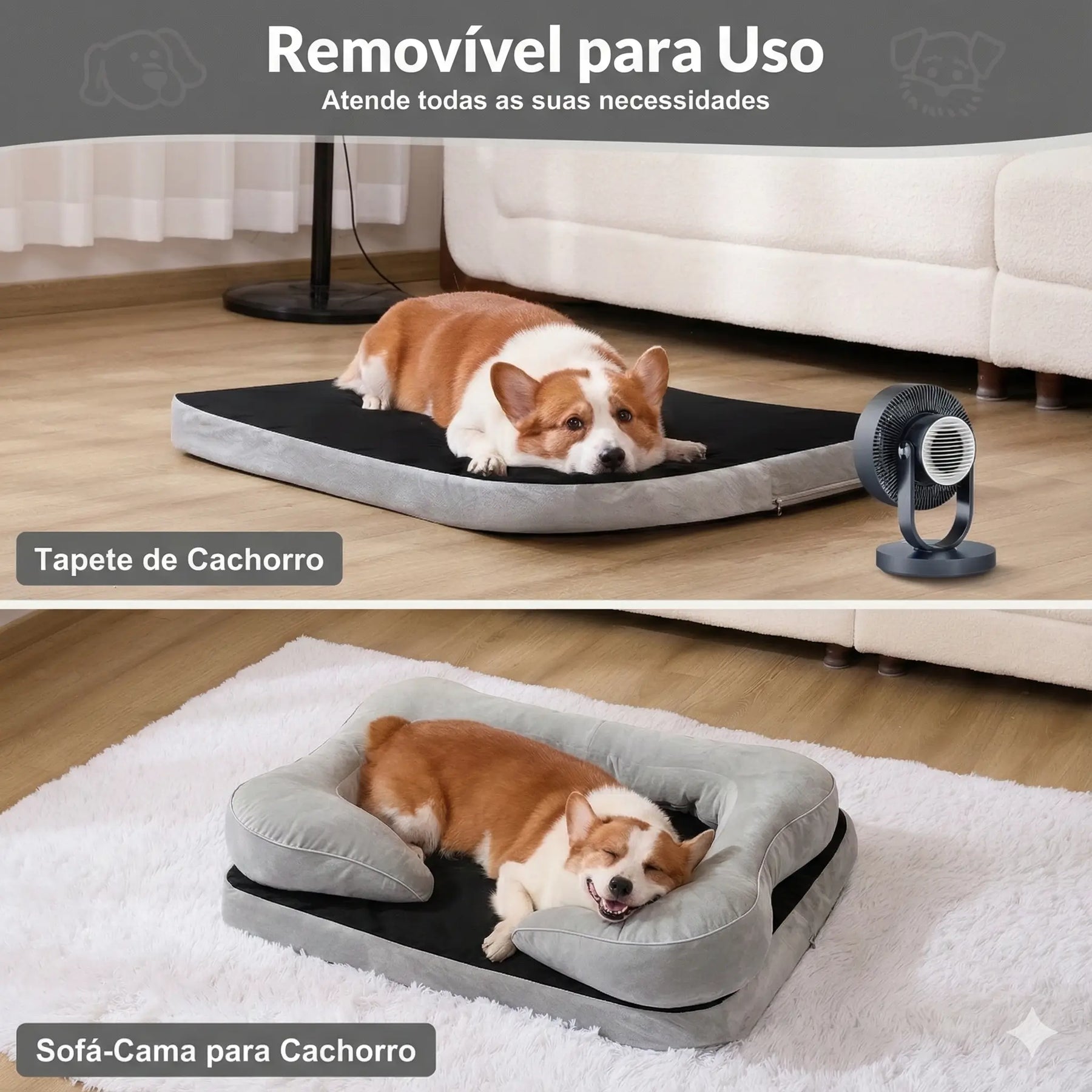 Cama Sofá Ortopédica para Cachorro de Medio e Grande Porte – Lupzy™ | Alívio Articular e Conforto Premium