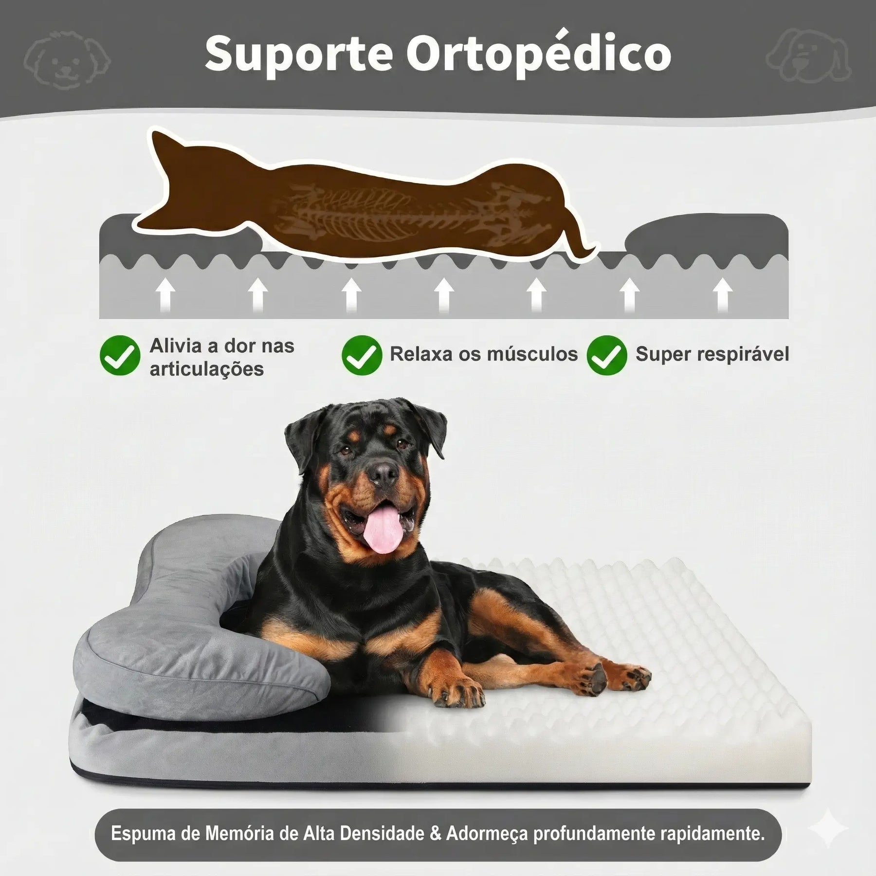 Cama Sofá Ortopédica para Cachorro de Medio e Grande Porte – Lupzy™ | Alívio Articular e Conforto Premium