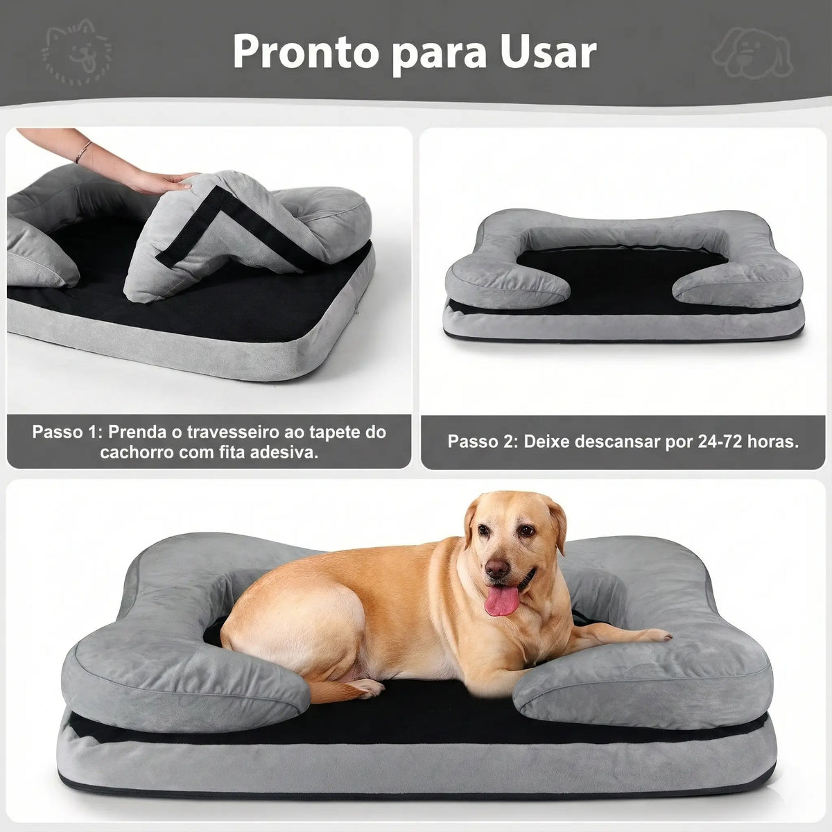 Cama Sofá Ortopédica para Cachorro de Medio e Grande Porte – Lupzy™ | Alívio Articular e Conforto Premium