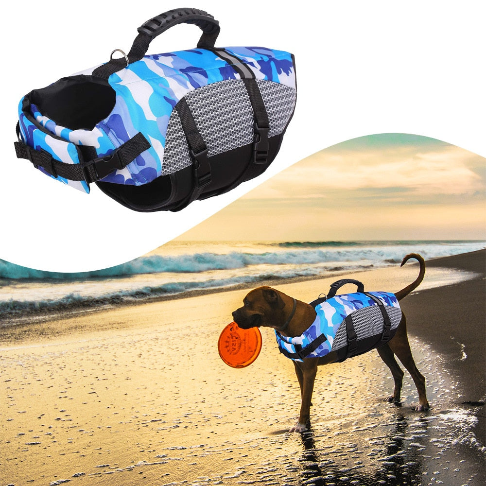 Colete Salva-Vidas Camuflado Neon para Pets – WavePet™ | Segurança e Conforto