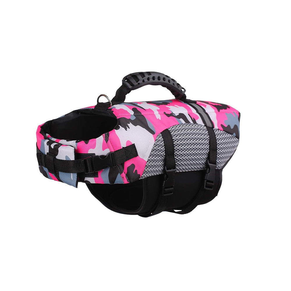 Colete Salva-Vidas Camuflado Neon para Pets – WavePet™ | Segurança e Conforto