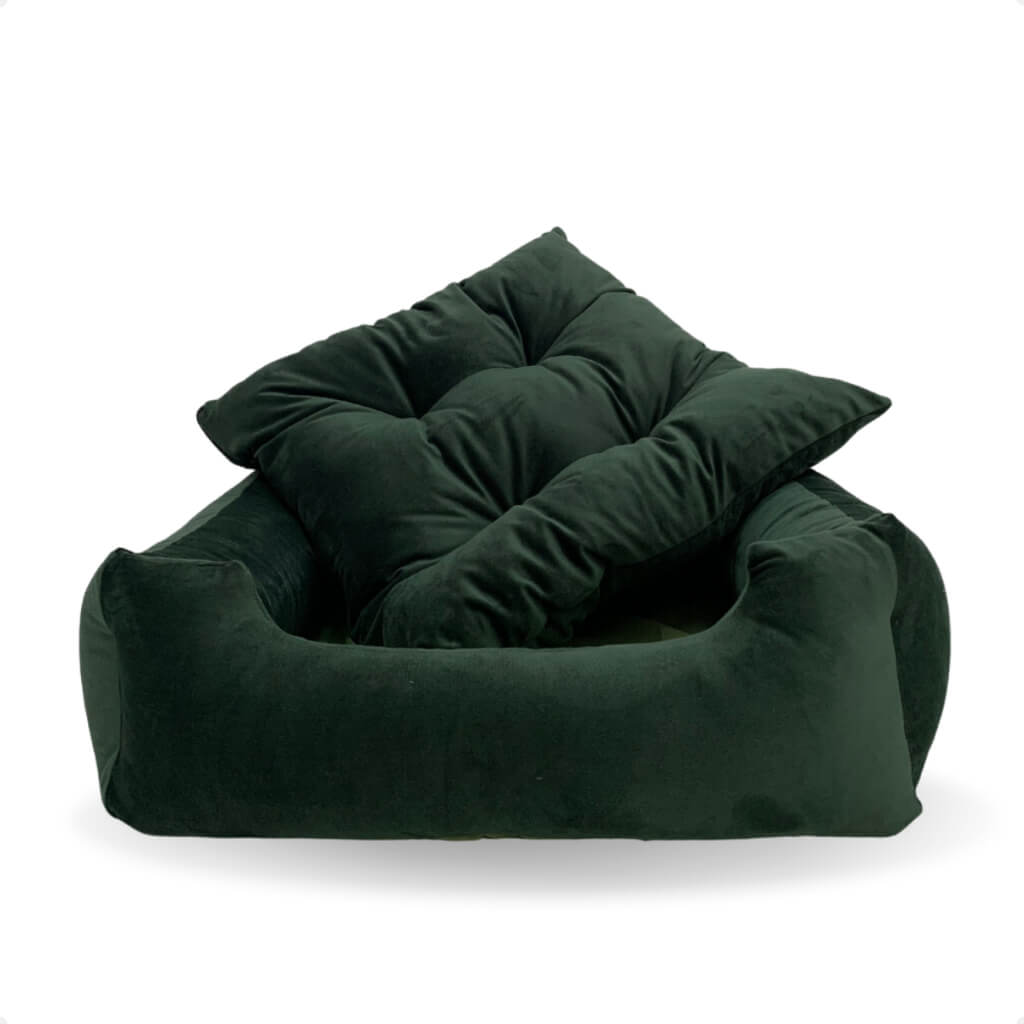Cama Pet em Suede com Zíper Removível e Enchimento Antialérgico – Lupzy™ | Conforto Total para o Descanso