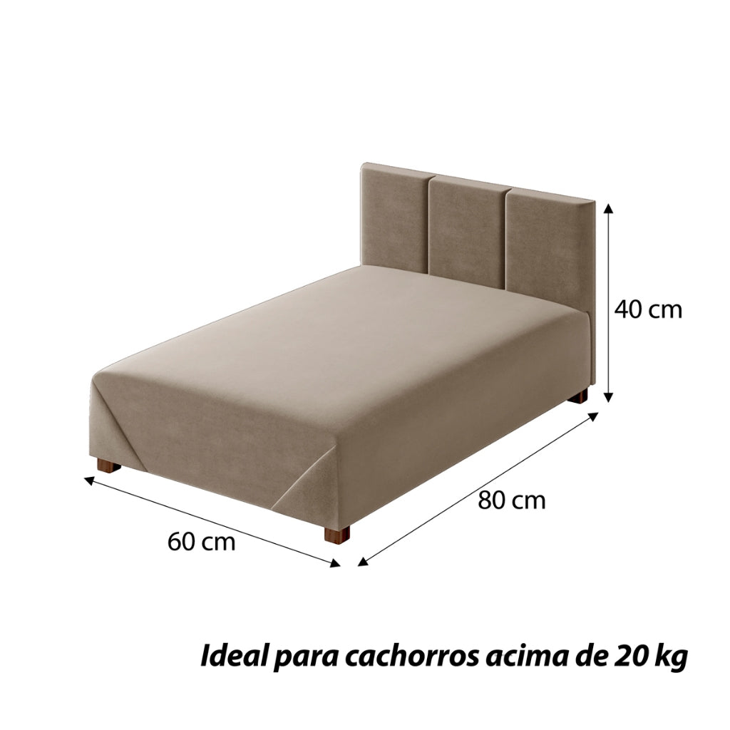 Cama Box Pet em Suede com Estrutura de Madeira – Lupzy™ | Conforto Elevado e Firme para o Descanso