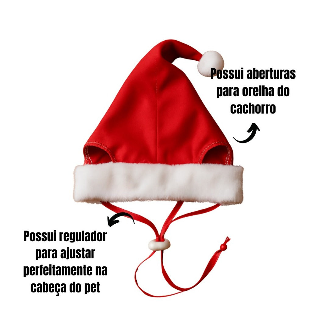 Vestido de Natal com Gorrinho Pet – Mamãe Noel para Cães e Gatos - by ForPatas