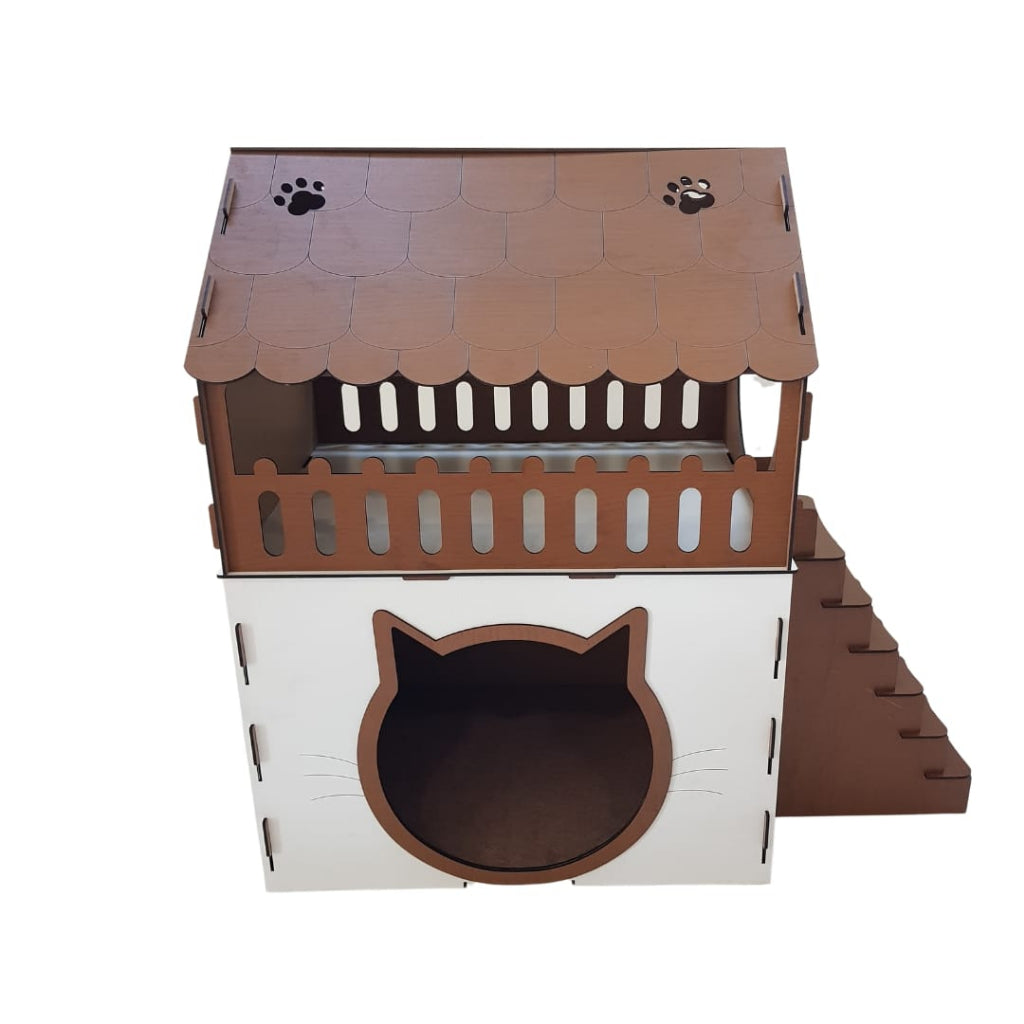 Casinha Duplex CatHouse™ – 2 Andares, Aventura e Conforto