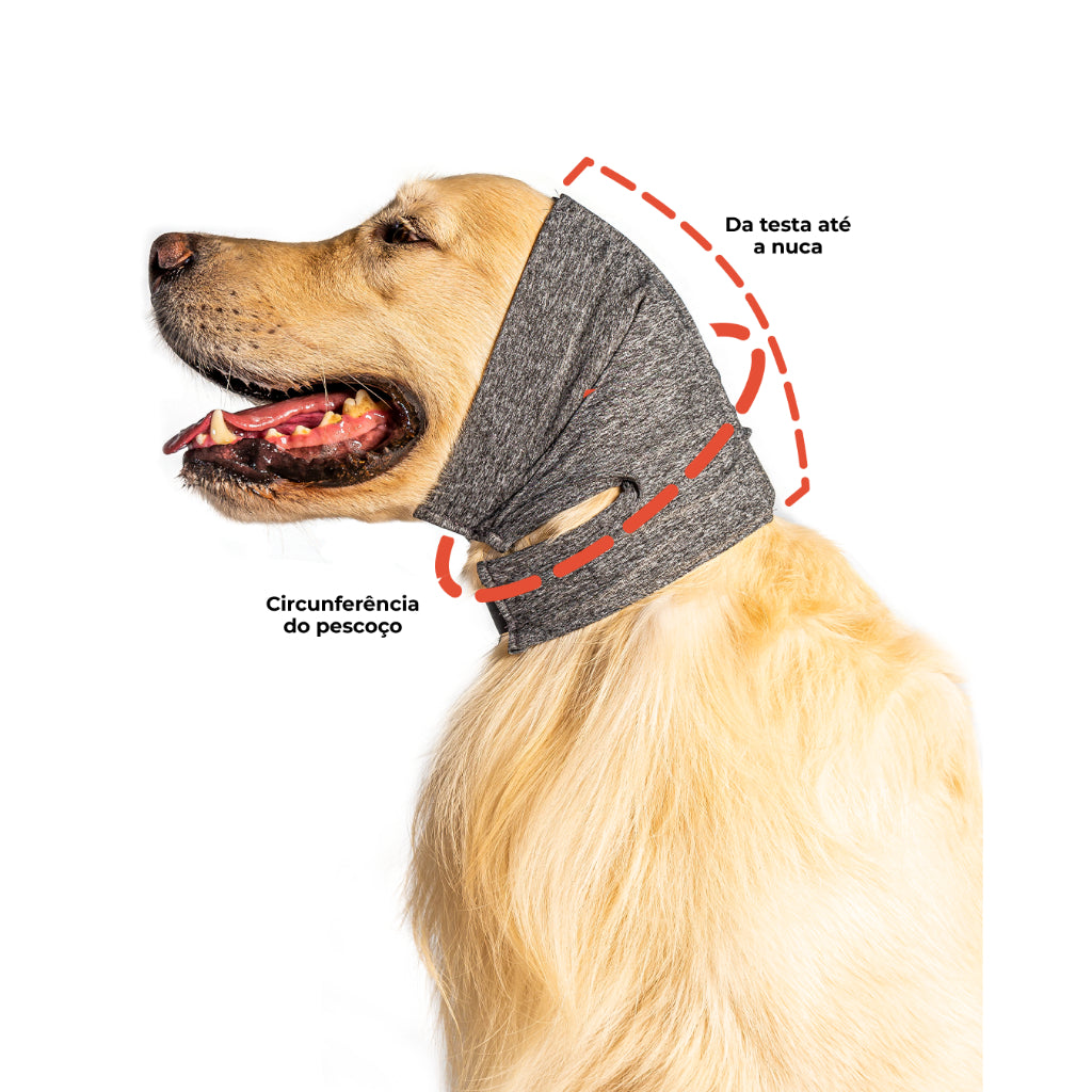 Protetor Auricular para Cães Antirruído & Pós-Cirúrgico – Pet Designer™ | Proteção Contra Fogos e Otites