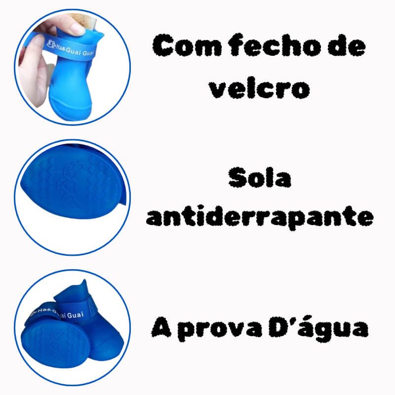 Tênis Botinha de Silicone Impermeável para Pets (4 Unidades) 🐾