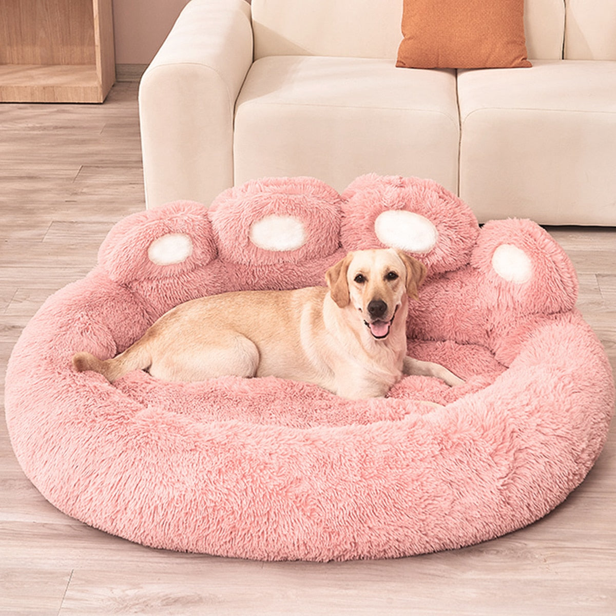 Cama Pet Pawzy™ – Formato de Pata para Conforto e Carinho do Seu Pet