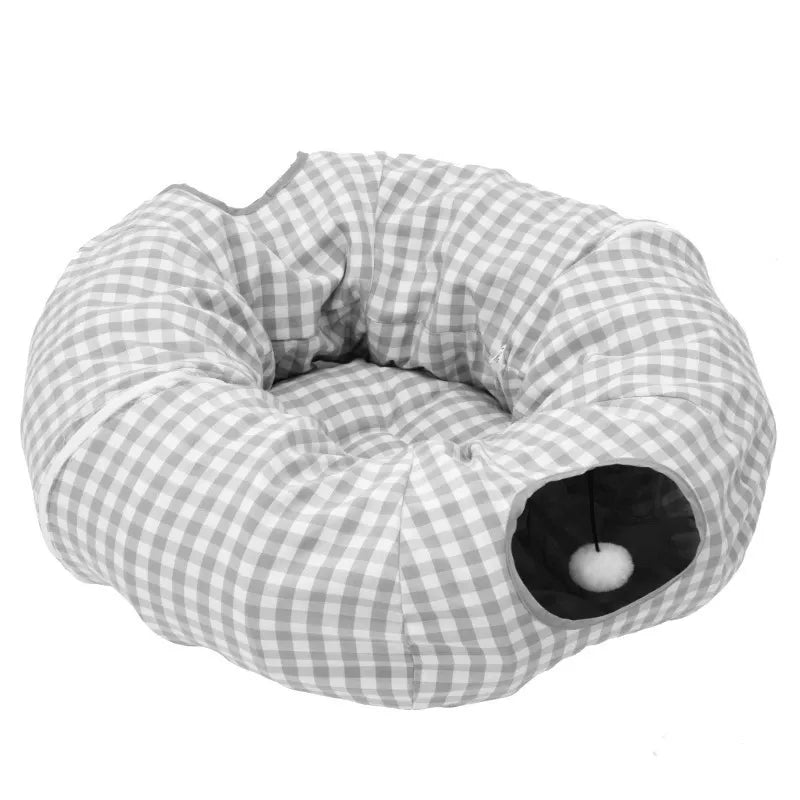 Cama 2 em 1 TunnelNest™ – Túnel Divertido + Conforto para Pets