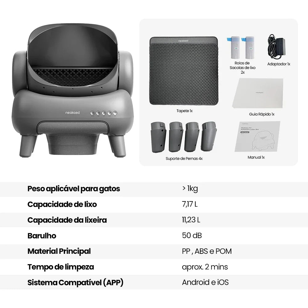 Caixa de Areia Automática Neakasa™ – Autolimpante com App e Design Aberto