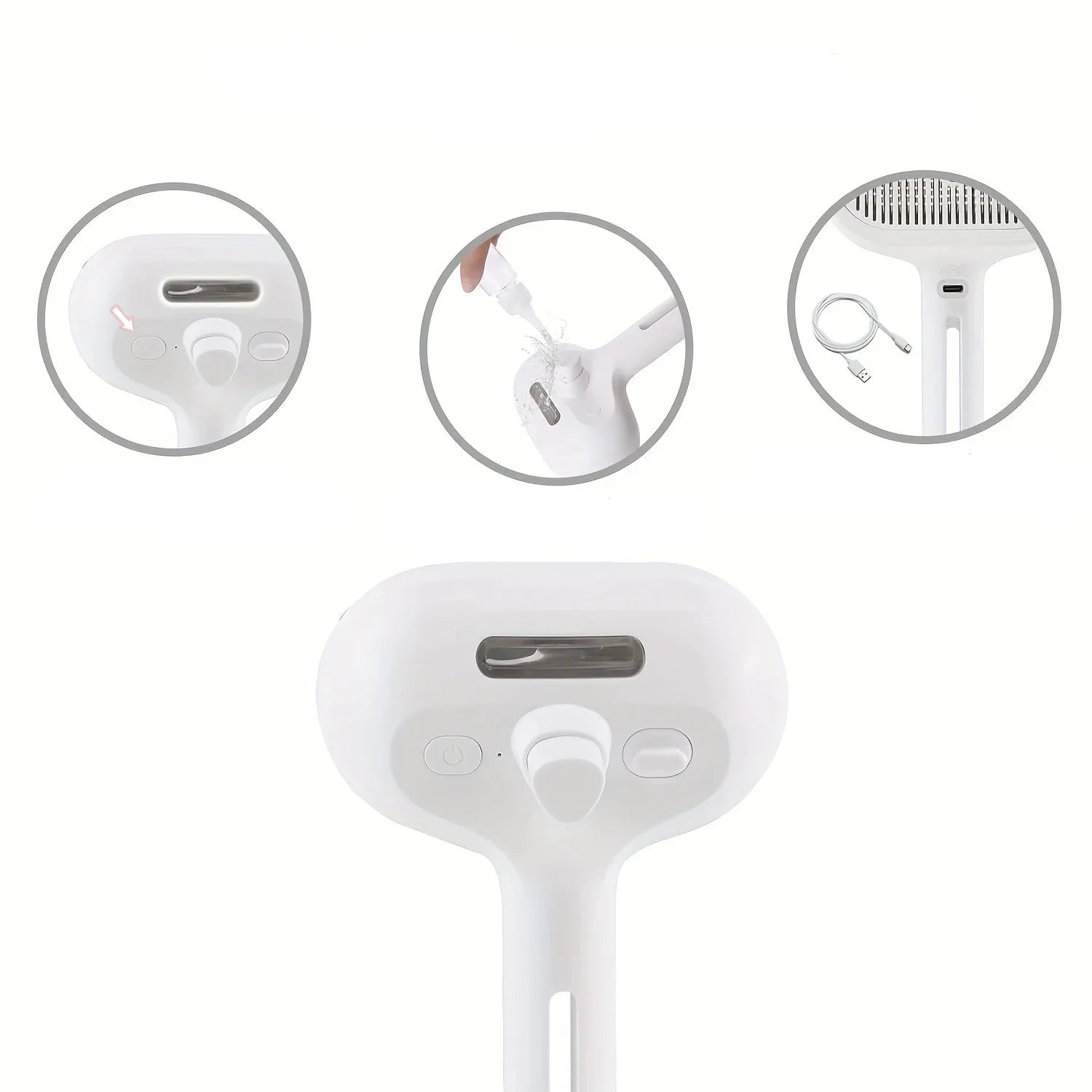 Escova Autolimpante Furly™ – Remove Pelos com Spray e Massagem para Pets