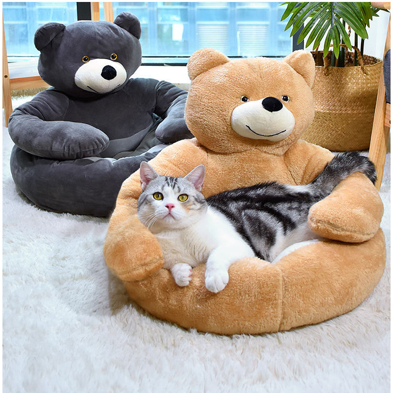 Cama Fofinha Bear para Pets Aconchego Antiestresse + Lavável – BearBed™ | Fundo Antiderrapante