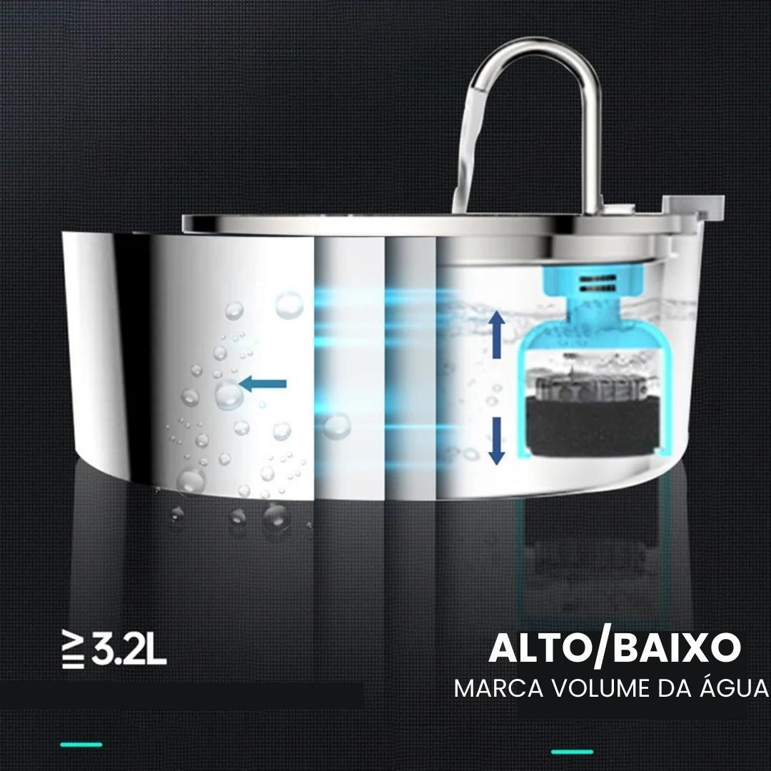 Bebedouro Inoxidável e Fonte para Gatos com Filtro Tripla Ação 3,2L - Lupzy™ | Exclusivo da ForPatas