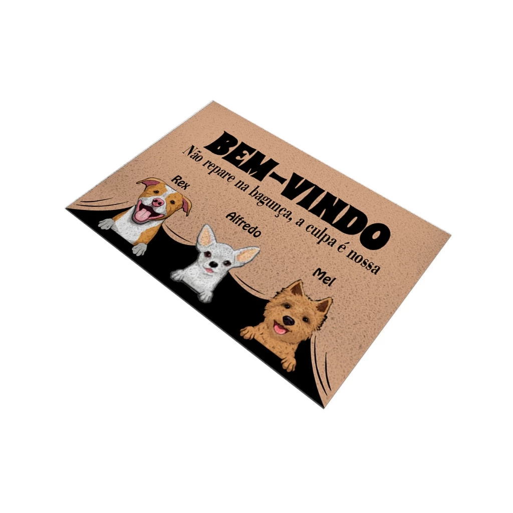 Tapete Personalizado Antiderrapante 60x40 para Pet com Nome e Raça Dogfy™