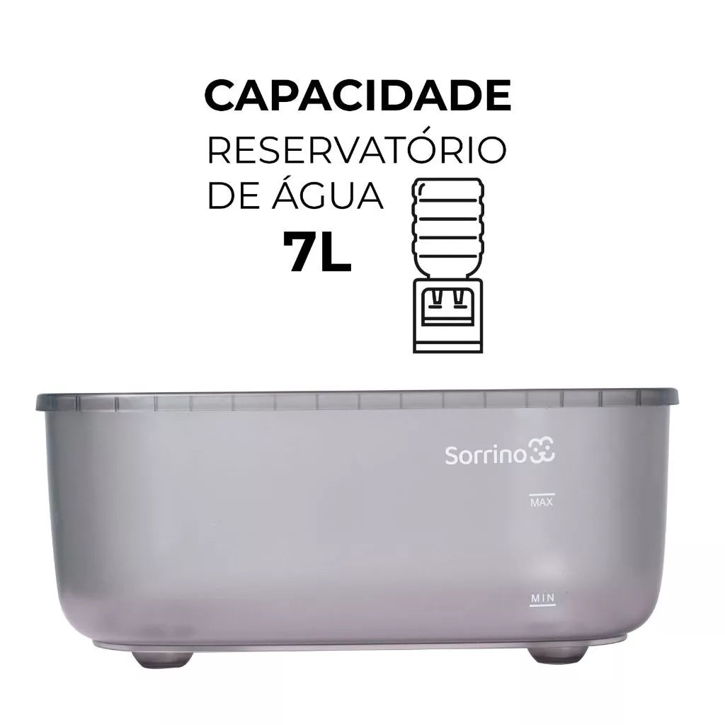 Bebedouro Automático 7L com Sensor Elevado Sem Fio para Cachorro e Gato Aço Inox Sorrino