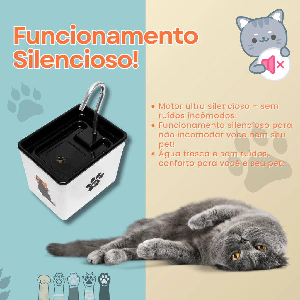 Fonte Bebedouro Automática 1,8L Silenciosa Bivolt – Snouty™ | Hidratação Saudável e Econômica