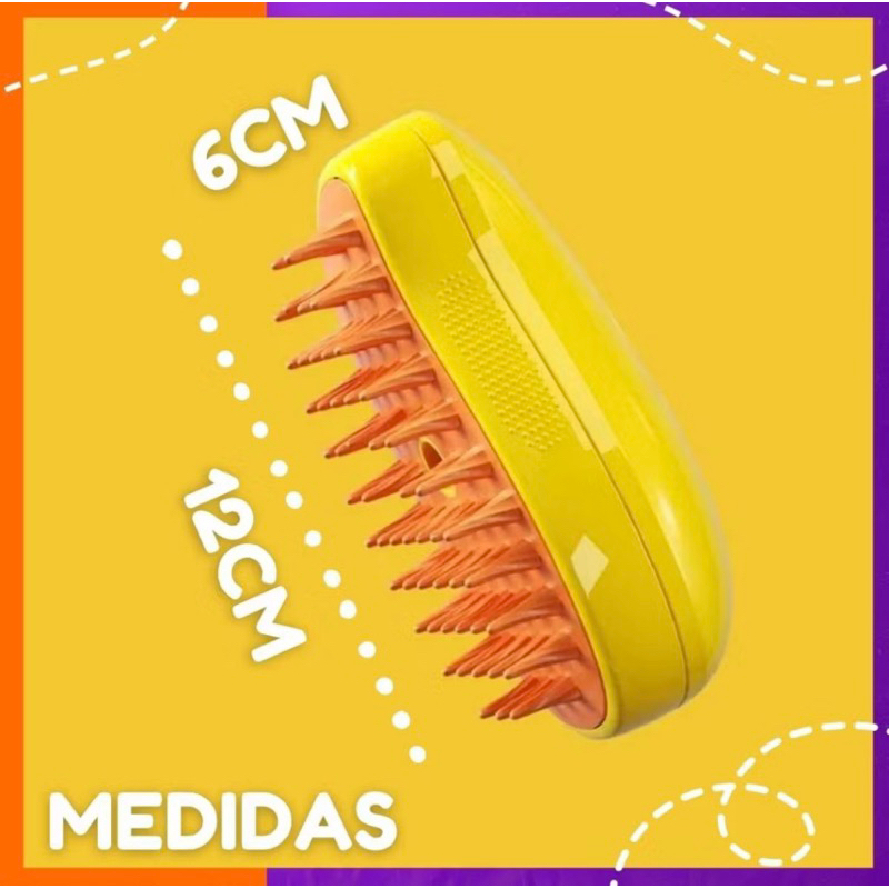 3 em 1 Escova a Vapor Para Gatos e Cães Autolimpante Massagem Remover de Pêlos Recarregável USB