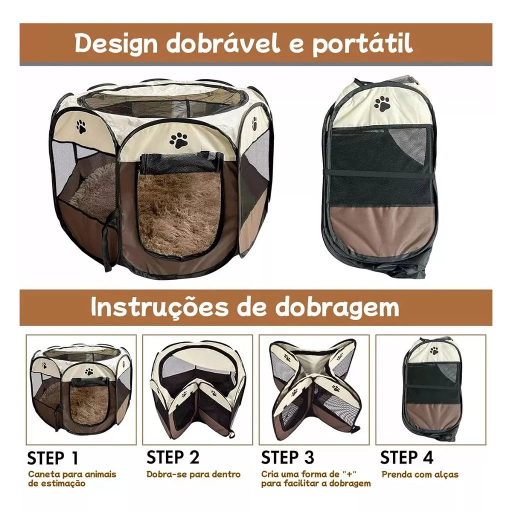 Cercadinho Dobrável e Resistente para Cães e Gatos PetHaven™