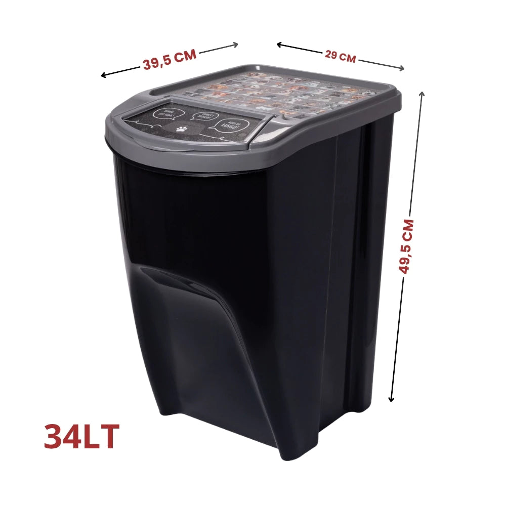 Porta Ração Empilhável até 17kg com Tampa 34L para Cachorro e Gato – Duty™ | Organização e Conservação Total