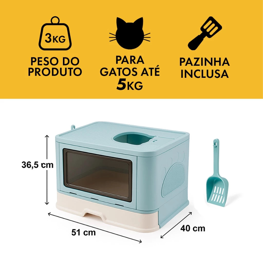 Caixa de Areia Premium Fechada com Entrada Superior e Arranhador – Snouty™ | Mais Limpeza e Zero Odor