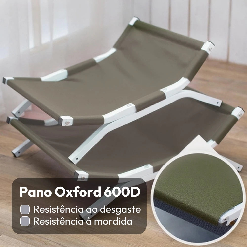 Cama Suspensa Impermeável para Cães e Gatos Pequenos e Médios – Snouty™ | Conforto Elevado em Todas as Estações