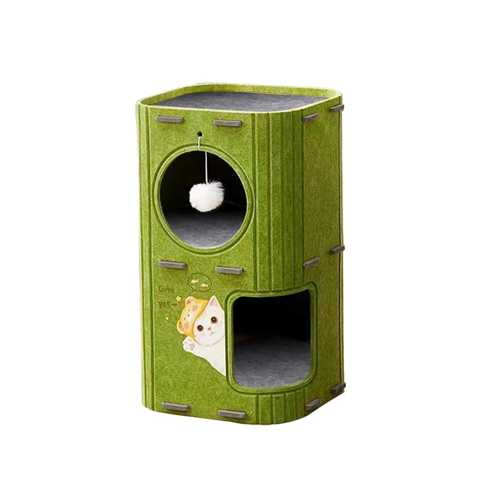 Casa em Feltro Multicamadas com Arranhador e Escalador Vertical para Cachorro e Gato Snouty™