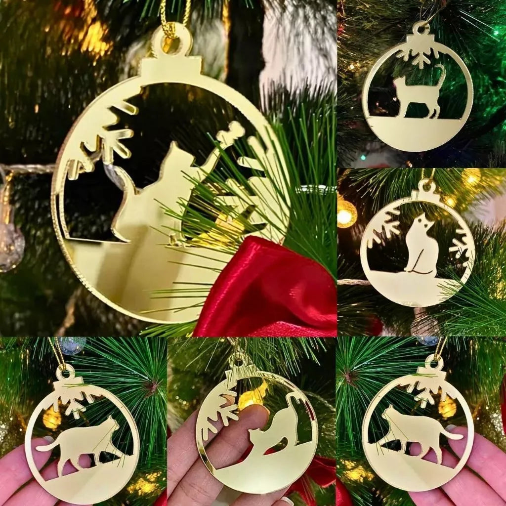 Enfeite de Natal em Acrílico Dourado Espelhado para Árvore Natalina