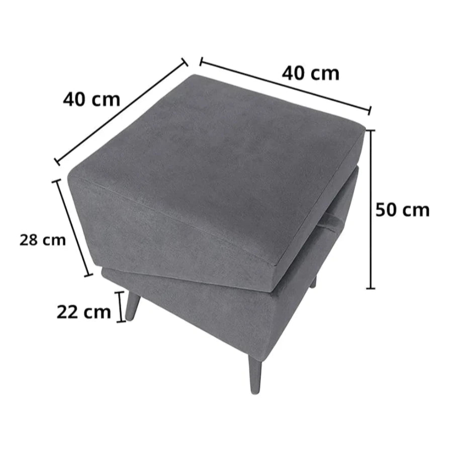 Rampa Escada Vira Puff Pet 2em1 em Suede Antiderrapante – Snouty™ | Acesso Seguro e Conforto Diário