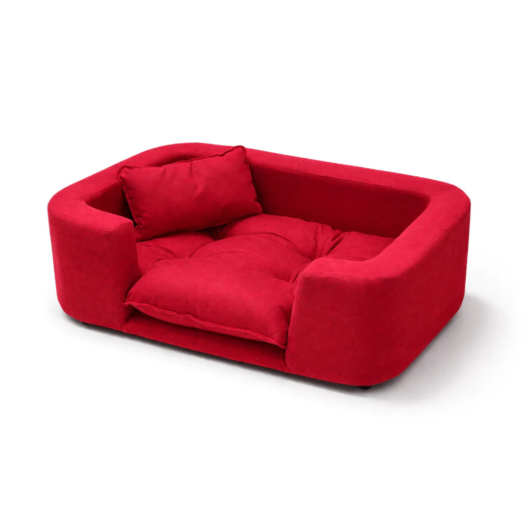 Poltrona Pet Estofada em Madeira Maciça para Cachorro e Gato com Almofada Lavável CozyWood™