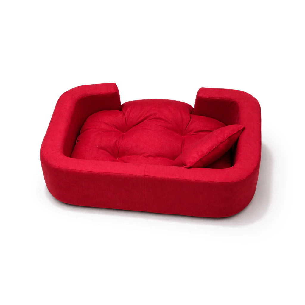 Poltrona Pet Estofada em Madeira Maciça para Cachorro e Gato com Almofada Lavável CozyWood™