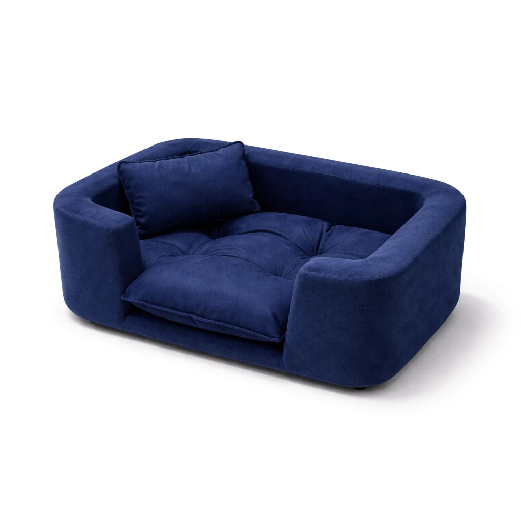 Poltrona Pet Estofada em Madeira Maciça para Cachorro e Gato com Almofada Lavável CozyWood™