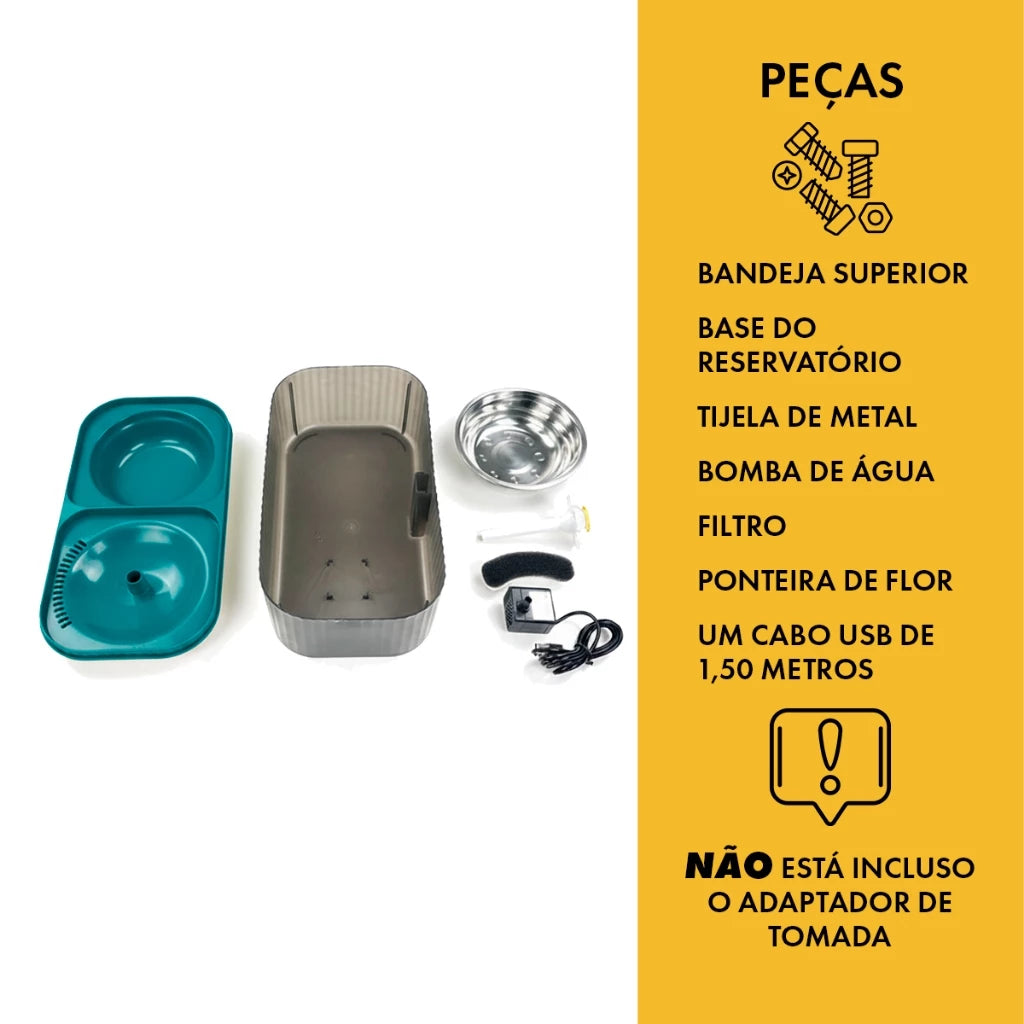 Fonte Bebedouro Elevada Automática Inox 3L para Cães e Gatos – Hydropet™ | Hidratação Saudável e Conforto Diário
