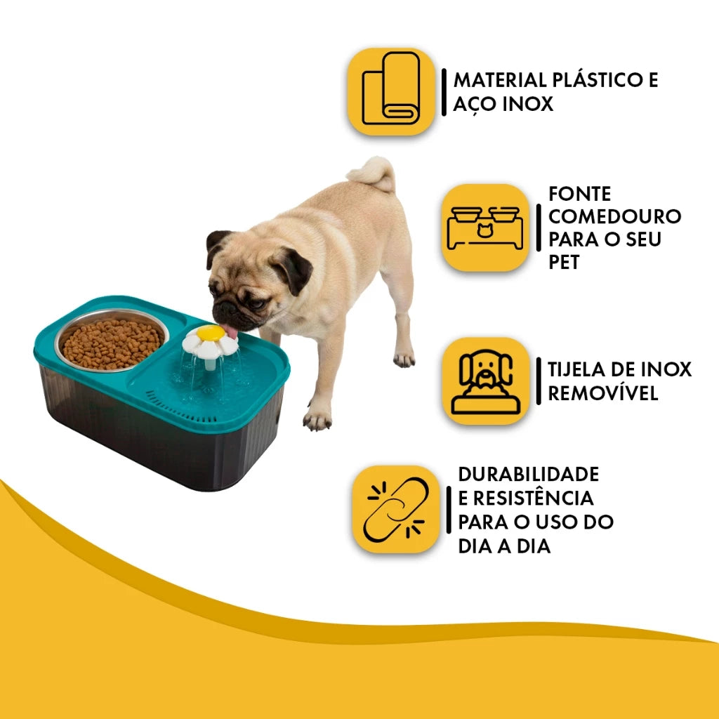 Fonte Bebedouro Elevada Automática Inox 3L para Cães e Gatos – Hydropet™ | Hidratação Saudável e Conforto Diário