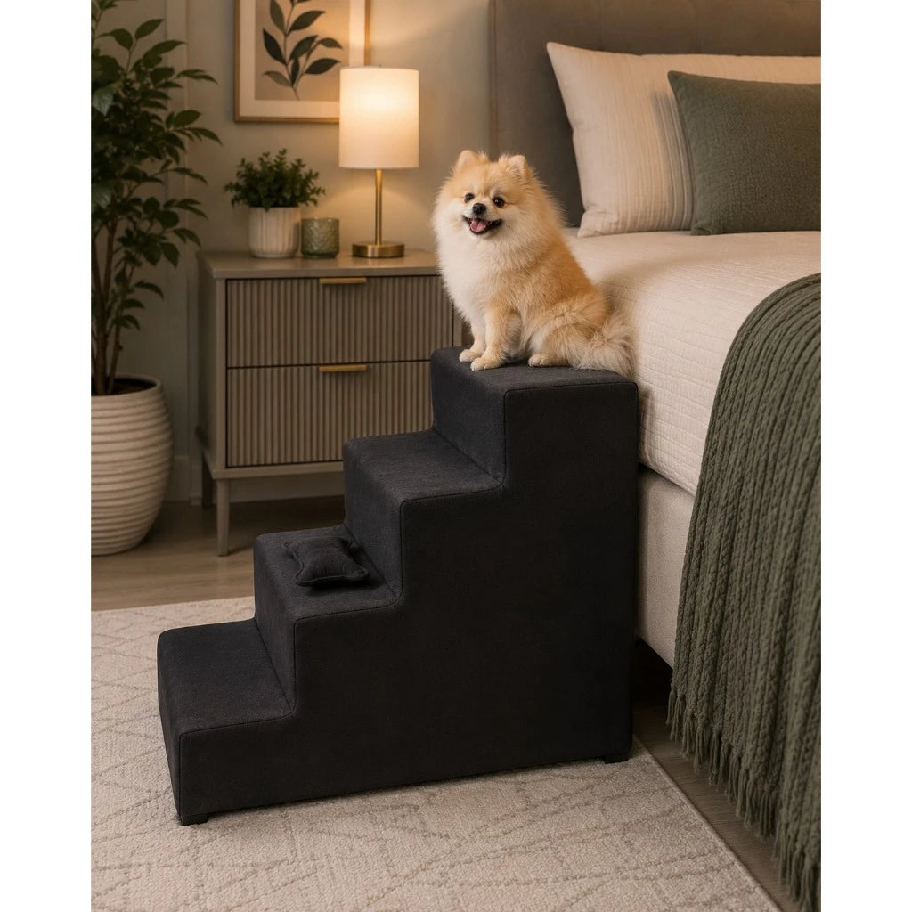 Escada 4 Degraus 60cm Antiderrapante para Cachorro e Gato Acesso à Cama e Sofá Snouty™
