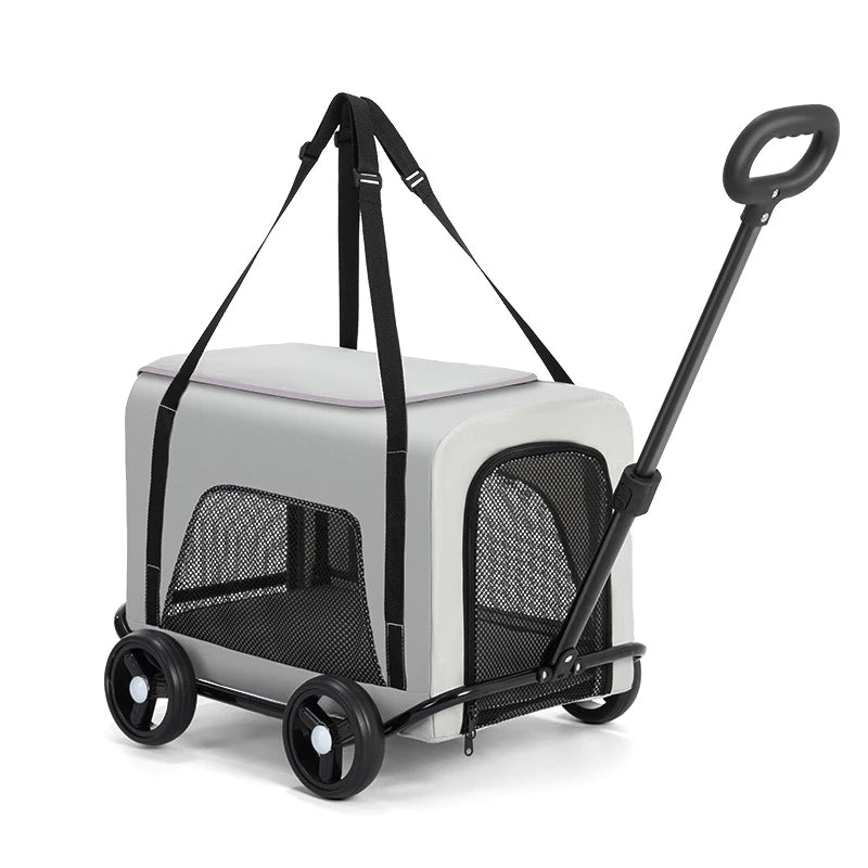 Bolsa de Transporte Multifuncional Dobrável com Rodas para Cachorro e Gato até 10kg TravelPet™