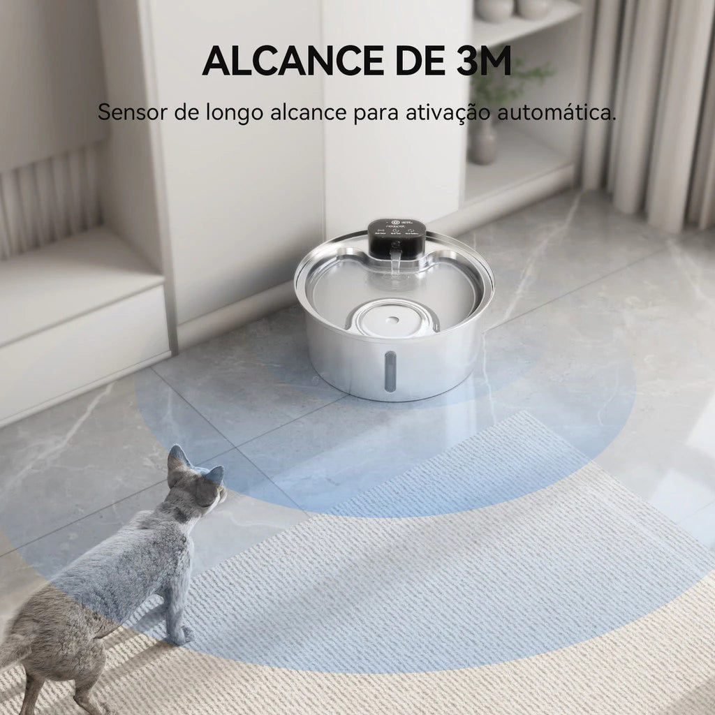 Fonte de Água Sem Fio 7,5L com Sensor de Presença para Pets – Newpet™ | Hidratação Automática e Econômica