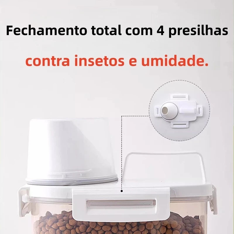 Tanque Hermético para Ração 1.8L, 2.5L e 3.0L – Lupzy™ | Alimentos Sempre Frescos e Protegidos