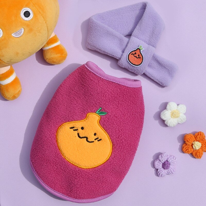 Colete & Cachecol Abóbora - Woofline™ | Exclusivo da ForPatas