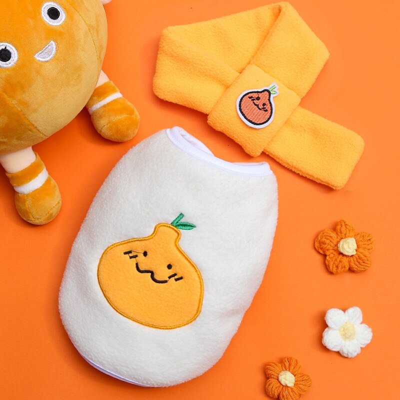 Colete & Cachecol Abóbora - Woofline™ | Exclusivo da ForPatas