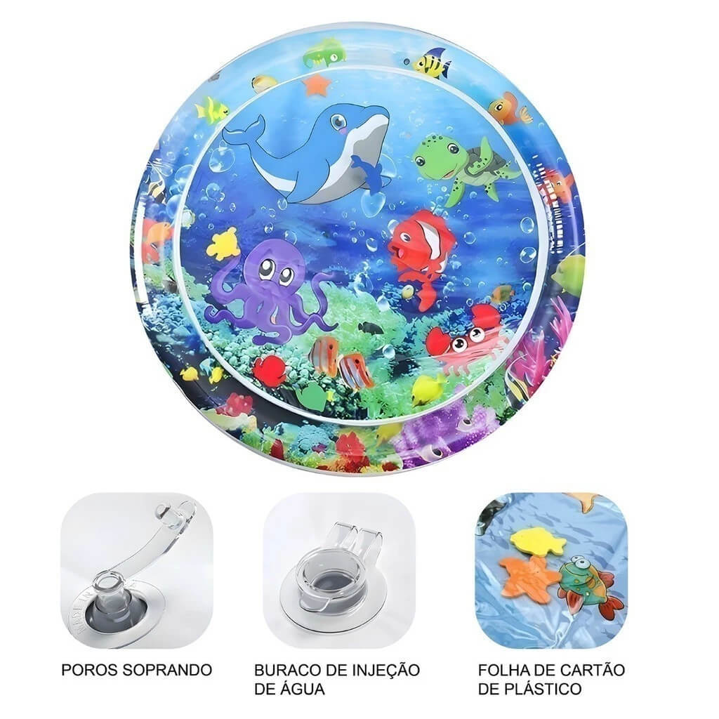 Tapete de Água Sensorial Interativo para Cachorros e Gatos Refrescante | Super Resistente