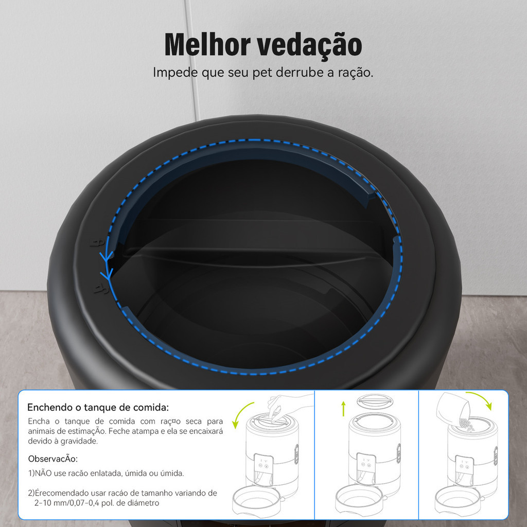 Newpet 2 Litros Comedouro Automático Com Programador WiFi APP De Controle Para Cães Gatos